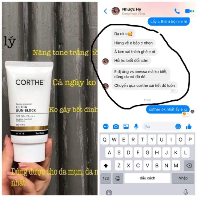 Kem chống nắng Corthe sps 50 pa+++