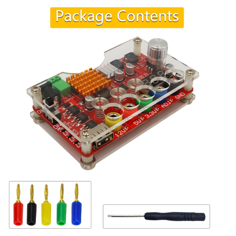 Bộ Bảng Mạch Nguồn ATX Acrylic Hỗ Trợ Núm Vặn Điện Áp 3.3V 5V 12V 1.8