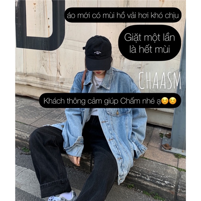 Áo khoác jacket jean denim mỏng vừa oversize unisex có túi mặt trong và 2 túi sườn 2 túi ngực HÀNG CÓ SẴN
