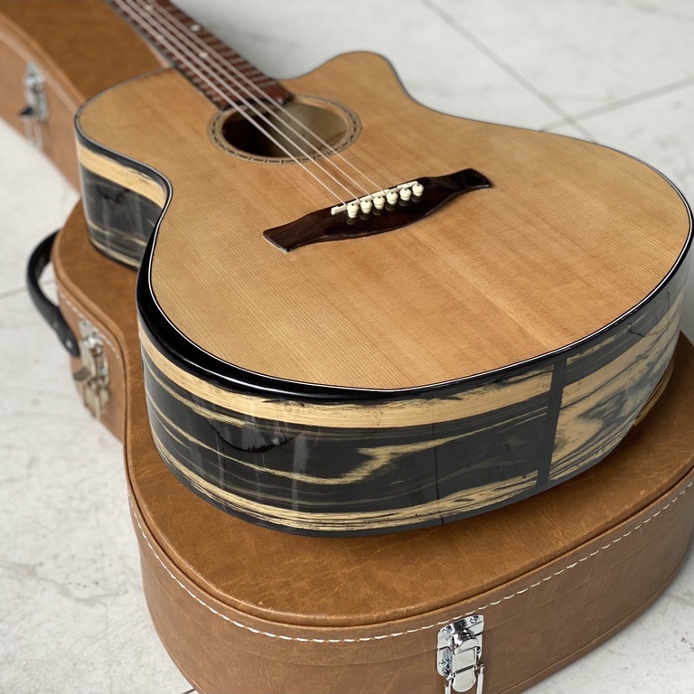 Đàn Guitar Acoustic Top Solid Vát Hông Đàn Gỗ Mun Thái Mã Đàn TS-158