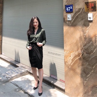 Chân váy đen dáng bút chì - CC Skirt