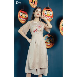 Áo dài tay loe thêu cá Q33 CCHAT