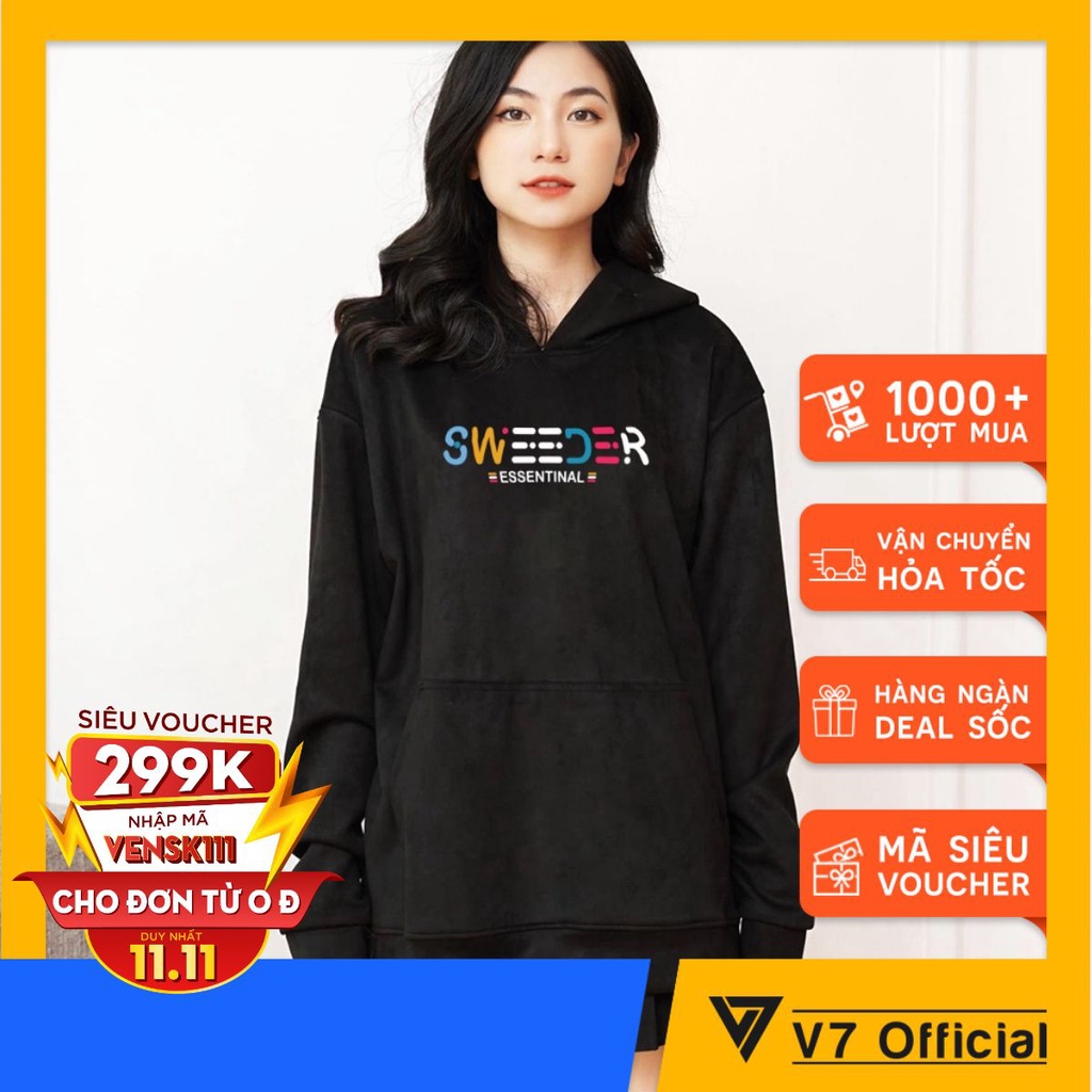 Áo Hoodie/Sweater mẫu Sweeder Essentinal- áo nỉ unisex 2 màu đen trắng nhiều size (N11)