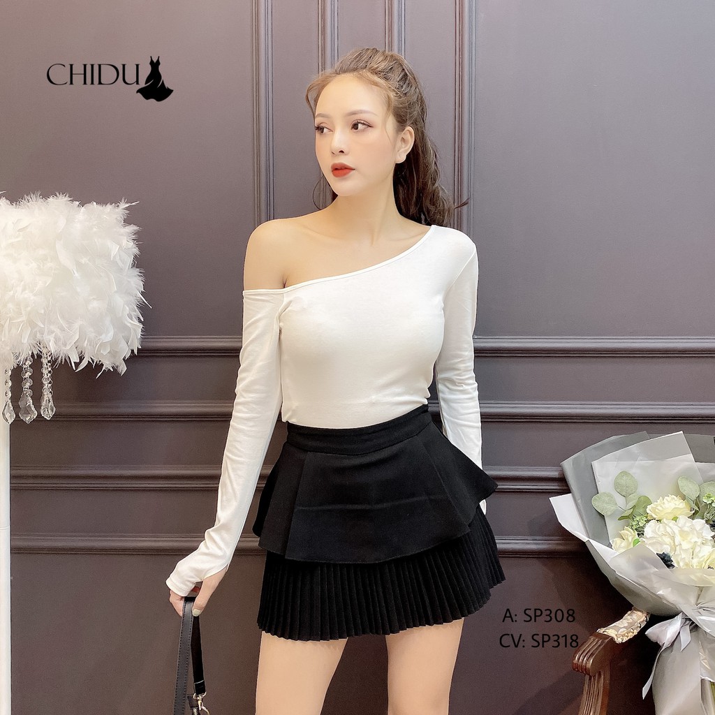 CHIDU Chân váy công sở xếp ly, chân váy ngắn xếp ly hai tầng SP318 | BigBuy360 - bigbuy360.vn