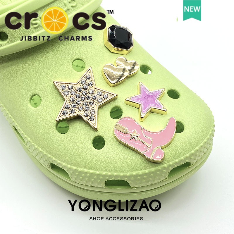 Phụ Kiện Khóa Giày crocs Bằng Kim Loại Hình Hoa Thời Trang Cho Nữ DIY jibbitz