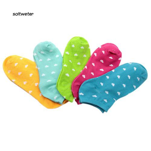 5 đôi vớ chân họa tiết trái tim nữ tính thời trang