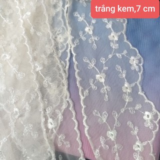 Ren lưới thêu trang trí , size 1.4cm đến 7cm.(dây 3 mét)
