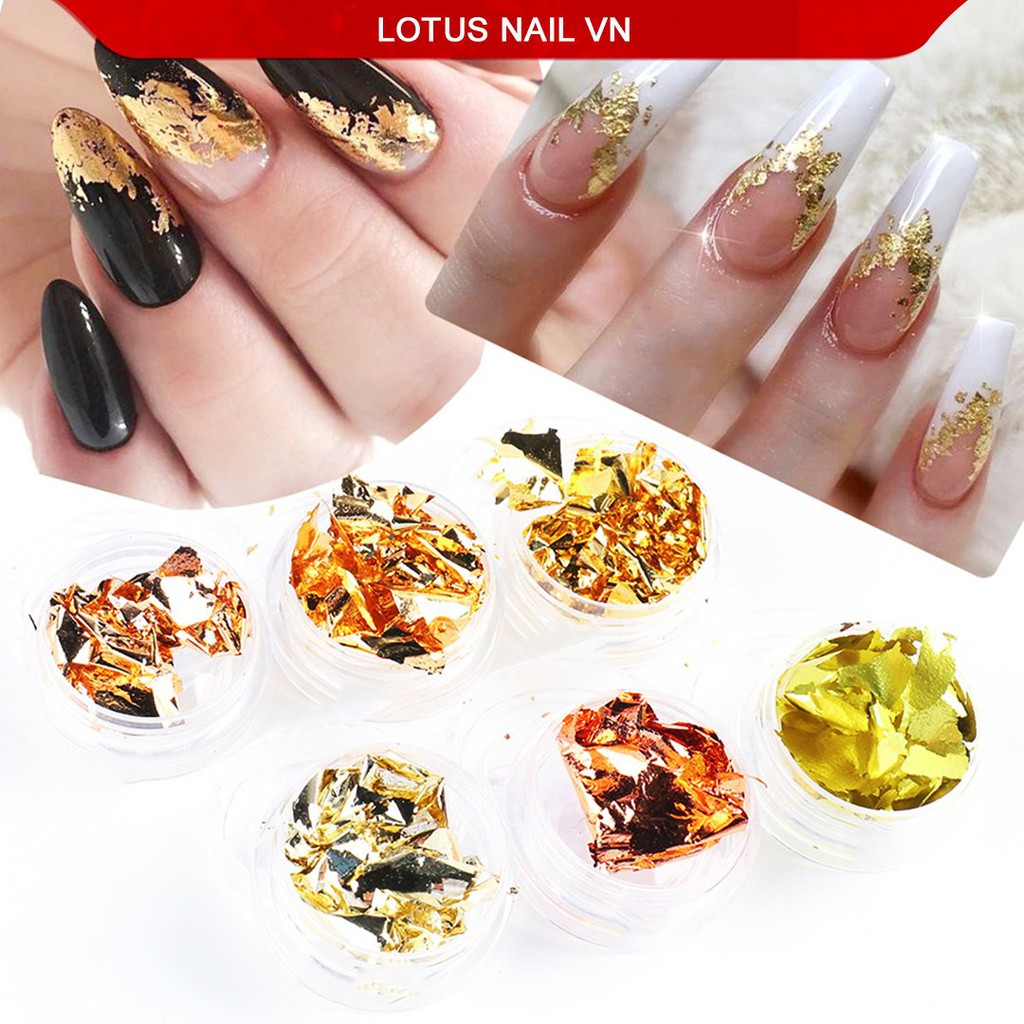 Set giấy nhún nail, giấy bạc trang trí móng đủ màu