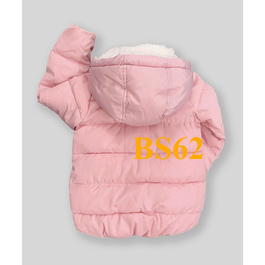 Mã BS62: Áo Khoác Phao siêu Nhẹ Mũ Lót LÔNG CỪU bé gái. VN xuất xịn