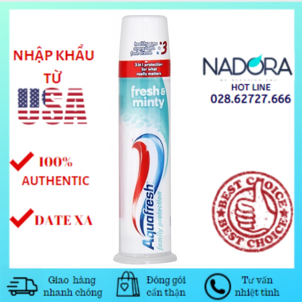 Kem Đánh Răng Aquafresh Family Protection Fresh &amp; Minty (100ml)