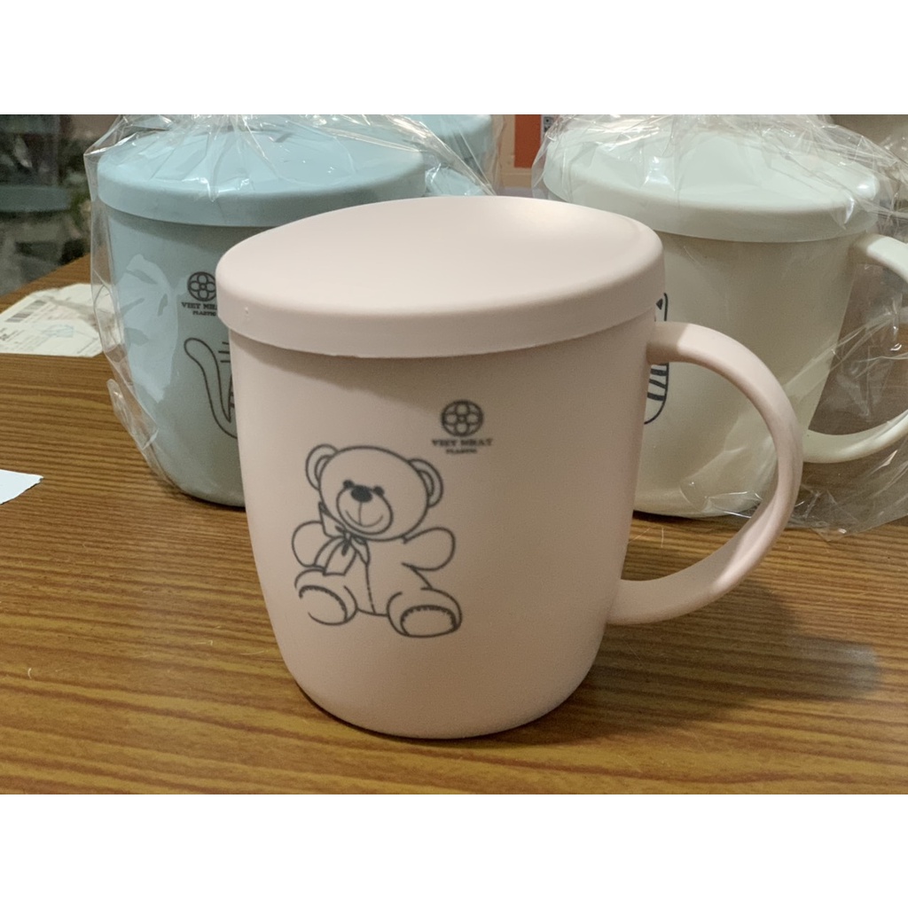 Cốc nắp Hokori 6039 350ml cao cấp cốc nhựa có nắp siêu xinh tiện lợi