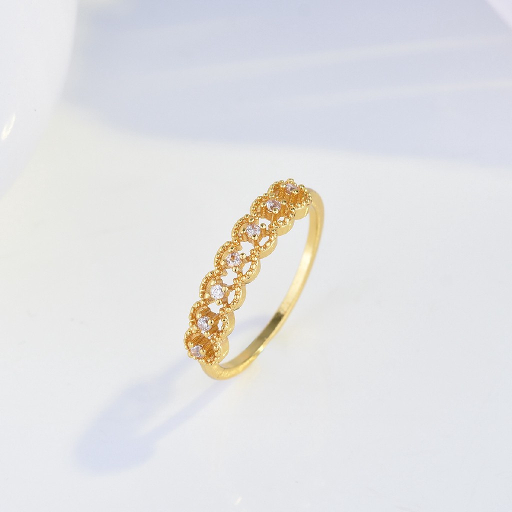 Nhẫn đeo tay kim loại đính đá vintage thời trang dành cho nữ