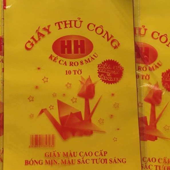 Giấy thủ công Hồng Hà 8 màu bóng đẹp