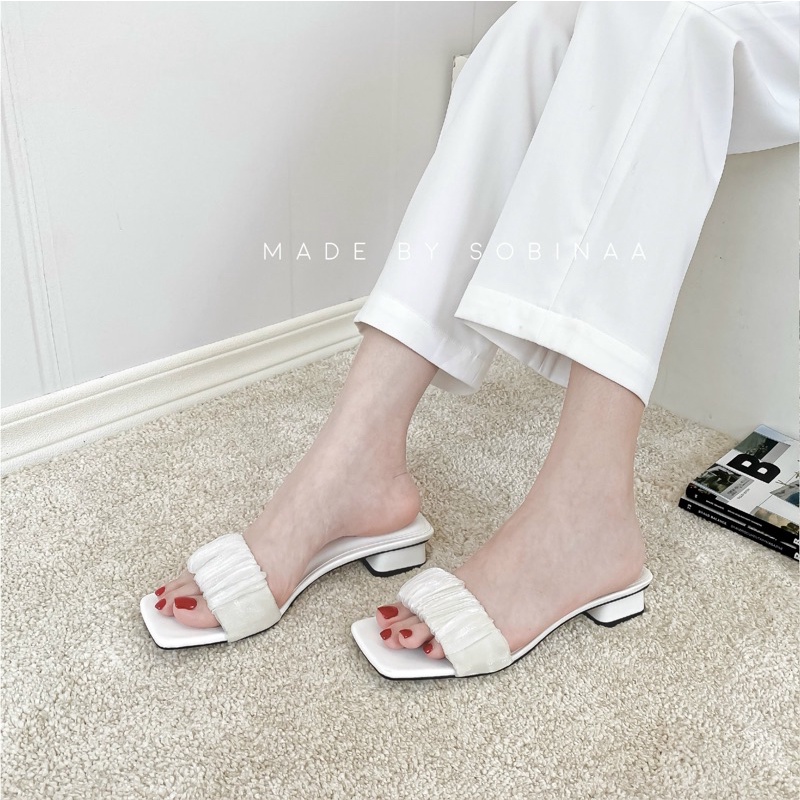 Giày Cao Gót/ Guốc Dép Nữ 3Phân Đế Vuông Siêu Hot Quai Nhún Bèo Hot 2022