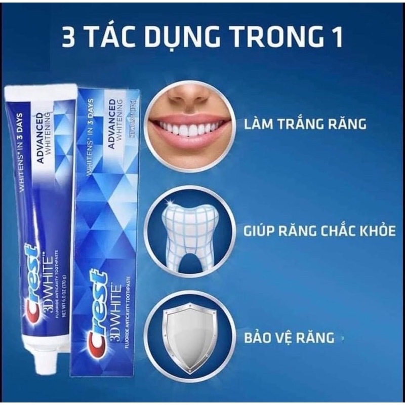 KEM ĐÁNH RĂNG CREST ADVANCE TRIPLE WHITENING USA