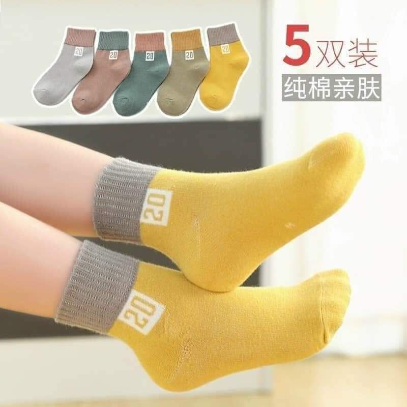 Set 5 đôi tất trẻ em cổ cao cho bé vớ chân cho bé số 20 siêu cute