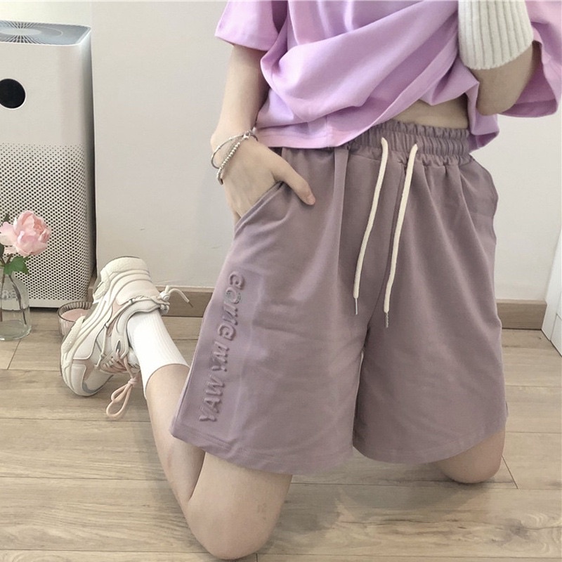 Quần đùi nam nữ unisex Chữ Rập Nổi basic nhiều màu chất thun ctton mềm năng động quần short thể thao