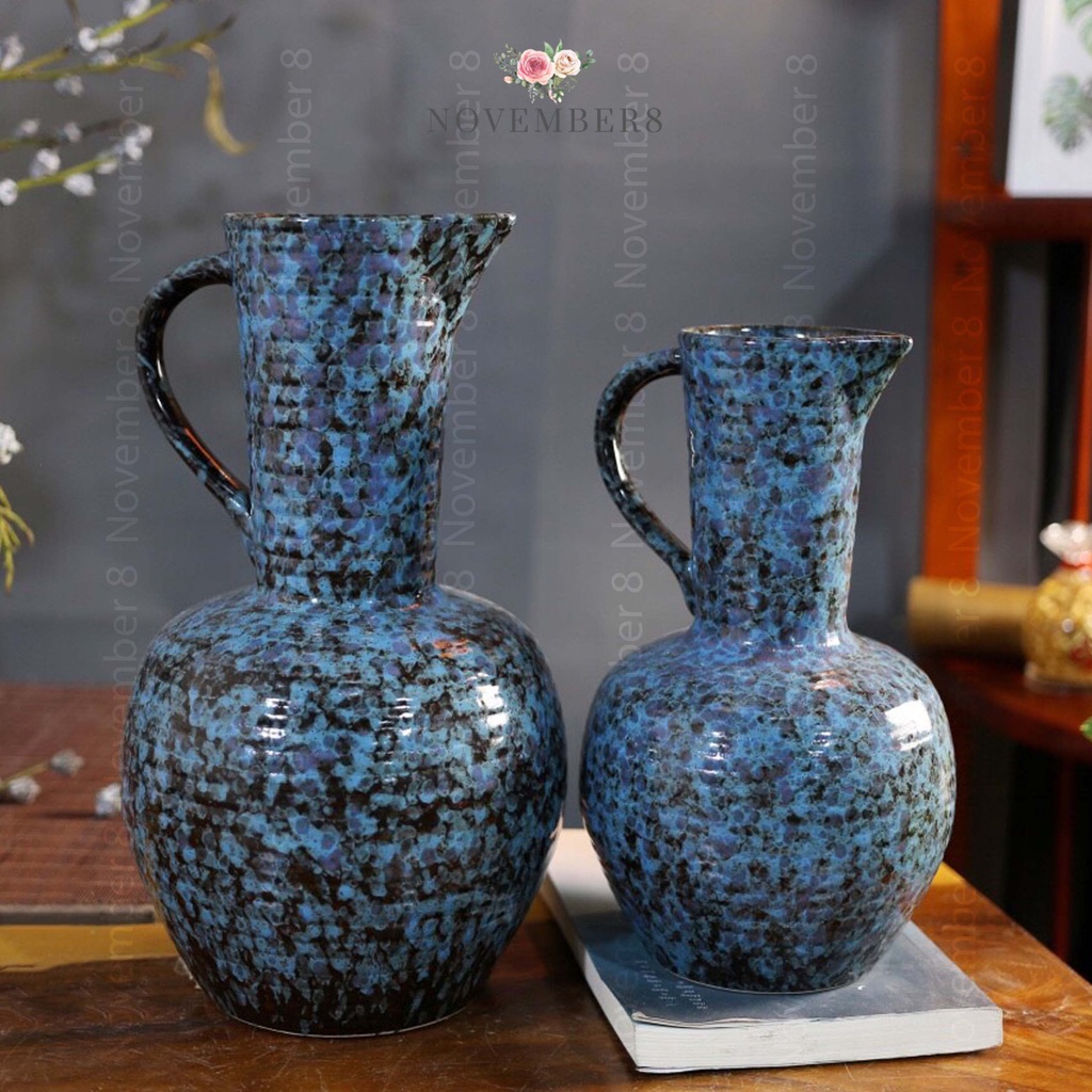 Lọ hoa - Bình hoa gốm sứ decor vintage phong cách Bắc Âu - Bát Tràng