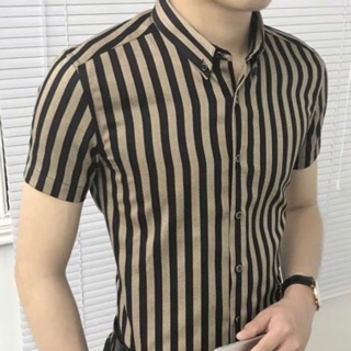 Áo sơ mi nam ngắn tay Hàn Quốc vải lụa thái chống nhăn cao cấp.