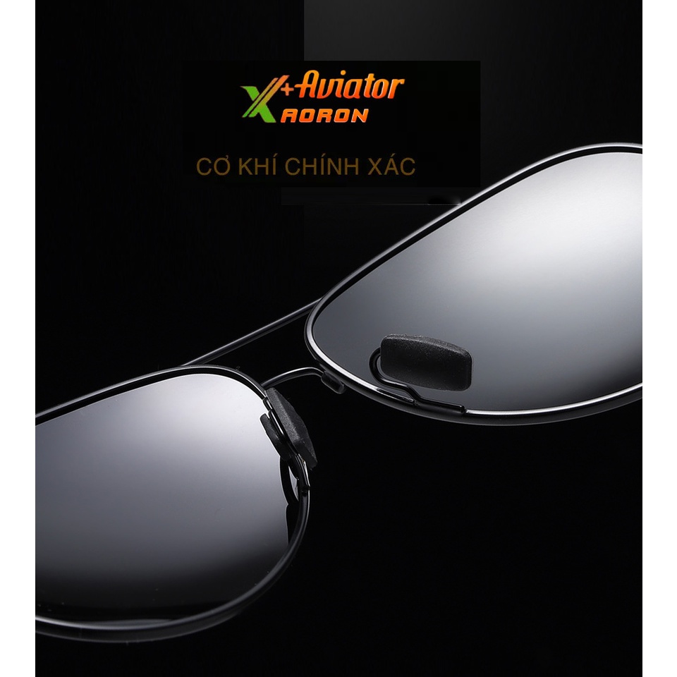 Kính mắt thời trang nam cao cấp AviatorAoron mắt kính phân cực polarized chống bức xạ chống tia UV chống chói tàu xe tốt