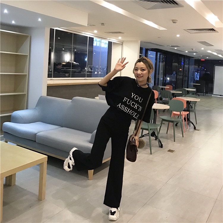 Quần Xiaozhainv Ống Rộng Lưng Cao Màu Đen Thiết Kế Hợp Thời Trang | BigBuy360 - bigbuy360.vn