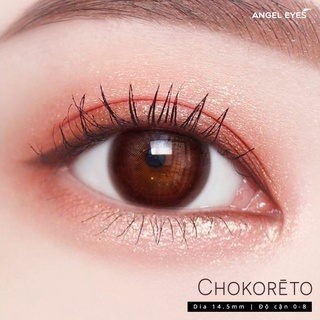 Kính giãn tròng màu Choco hiệu Angel Eyes Topaz Chokoreto có độ