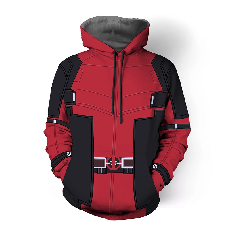 Áo Khoác hoodie In Hình deadpool 2 Màu Đỏ Thời Trang Cho Nam