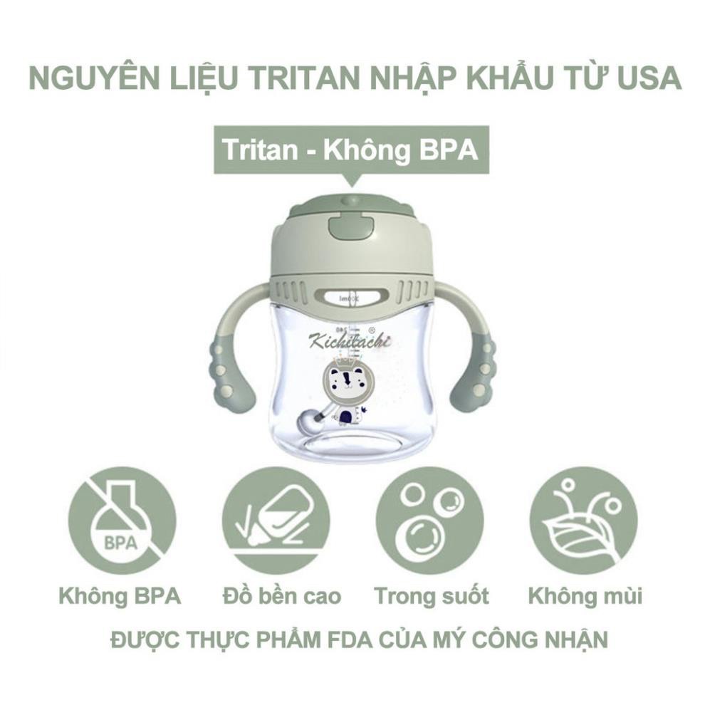 ￼Bình tập uống nước cho bé có ống hút chống sặc Tritan cao cấp 300ml/ 220ml Nhật Bản