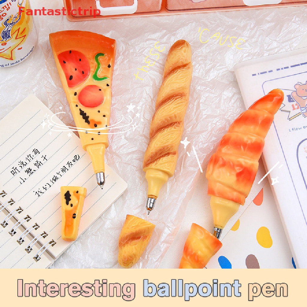 [Fantastictrip] Bút Bi Hình Bánh Mì / Pizza / Hot Dog Dễ Thương 0.7MM Vui Nhộn Mới Lạ Làm Quà Tặng Cho Học Sinh / Văn Phòng