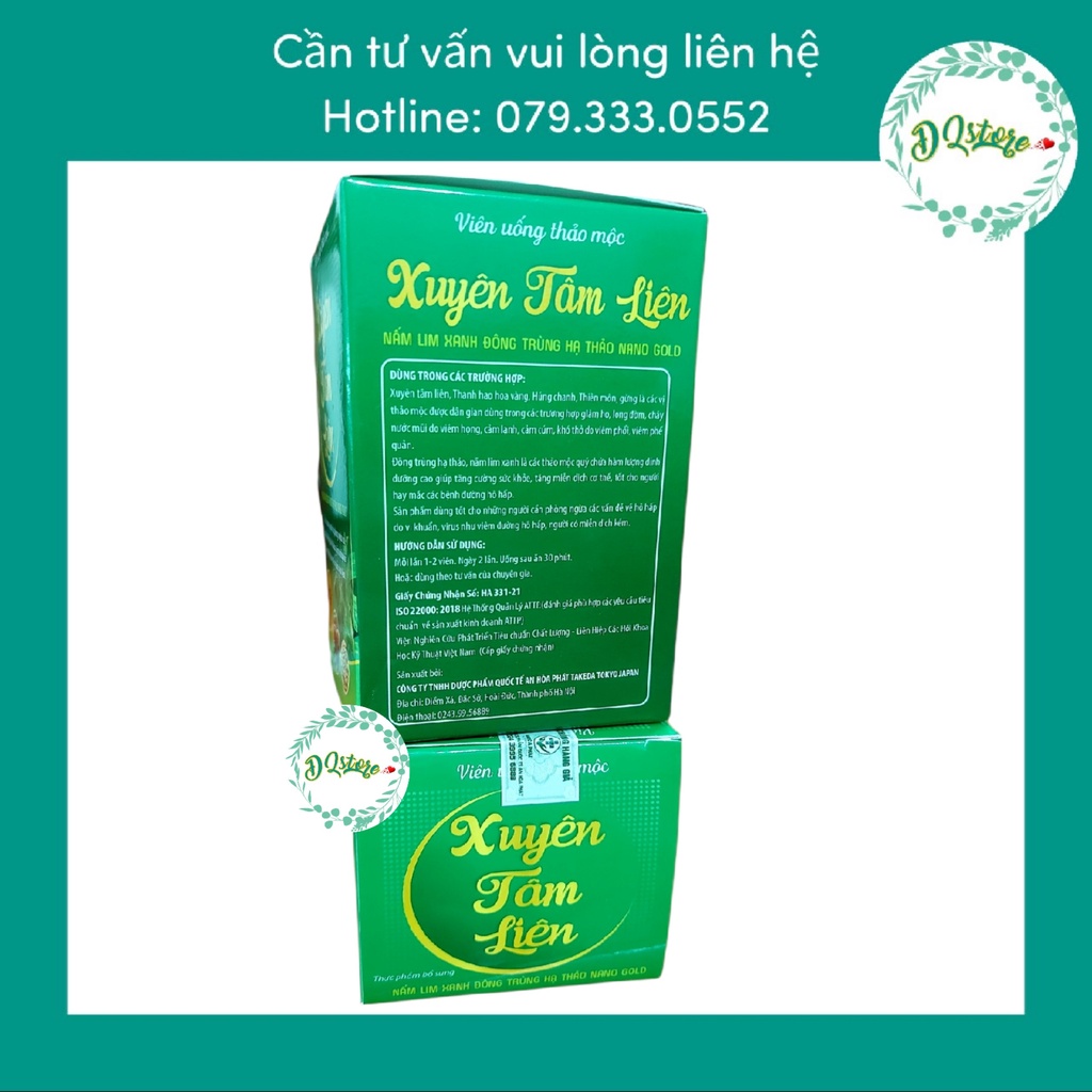 Viên uống thảo mộc Xuyên Tâm Liên hỗ trợ phòng ngừa các vấn đề về hô hấp - hộp 30 viên
