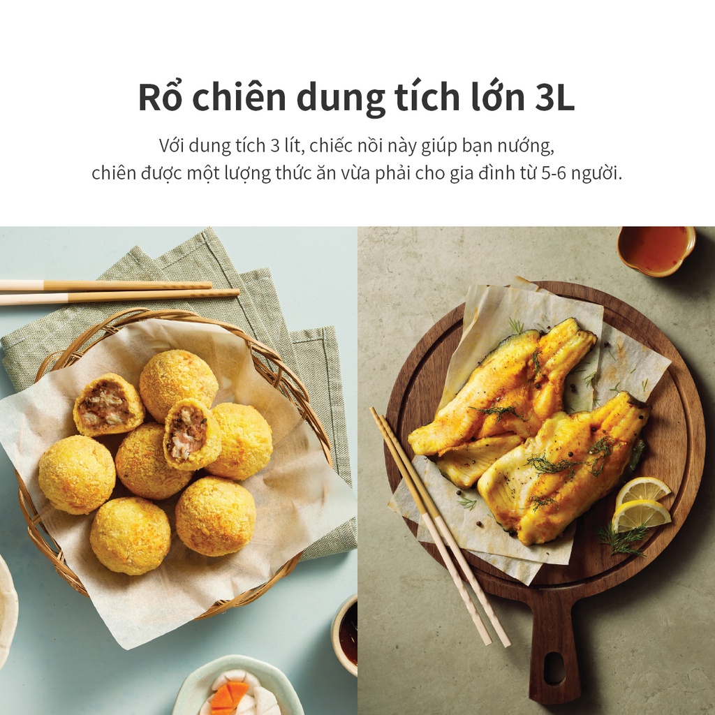 Nồi chiên không dầu LocknLock nồi chiên điện tử màu đen dung tích 3L ECF-300B - K - MALL