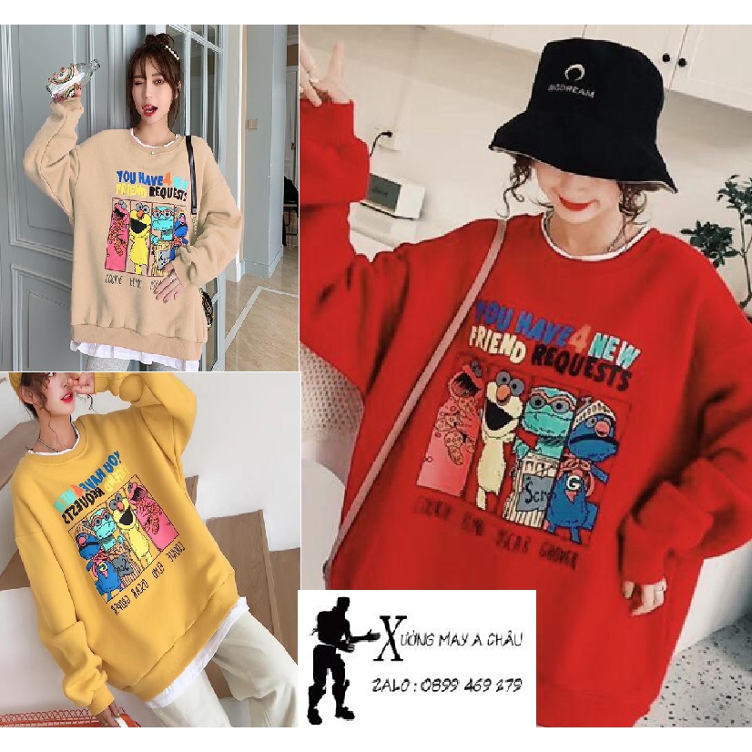 Áo nỉ ngoại sweater nam nữ may 2 cổ, 2 tà áo giả sơ mi phối áo ngoài  sành điệu M056