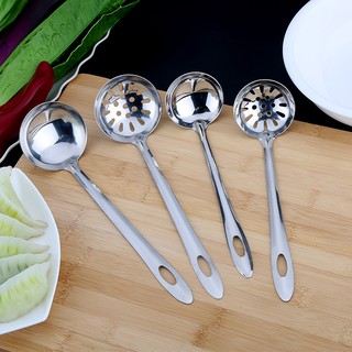 Combo một muôi thủng + một muôi múc canh cán inox