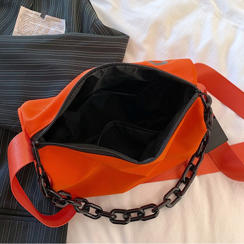 Túi xách IELGY đeo vai phối dây xích thời trang hip hop độc lạ cho nam và nữ