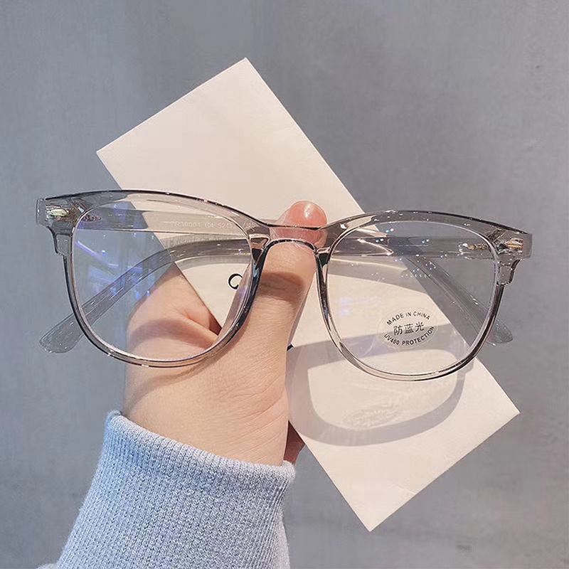 Mắt Kính Gọng Tròn Trong Suốt Chống Ánh Sáng Xanh Phong Cách Retro Thời Trang Cho Nam Nữ