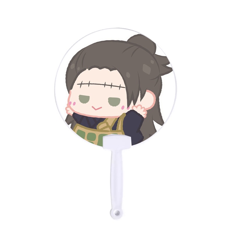 Quạt tròn cán nhựa cổ trang in hình JUJUTSU KAISEN ver TẬP THỂ DỤC chibi anime cán gỗ quà tặng độc đáo xinh xắn