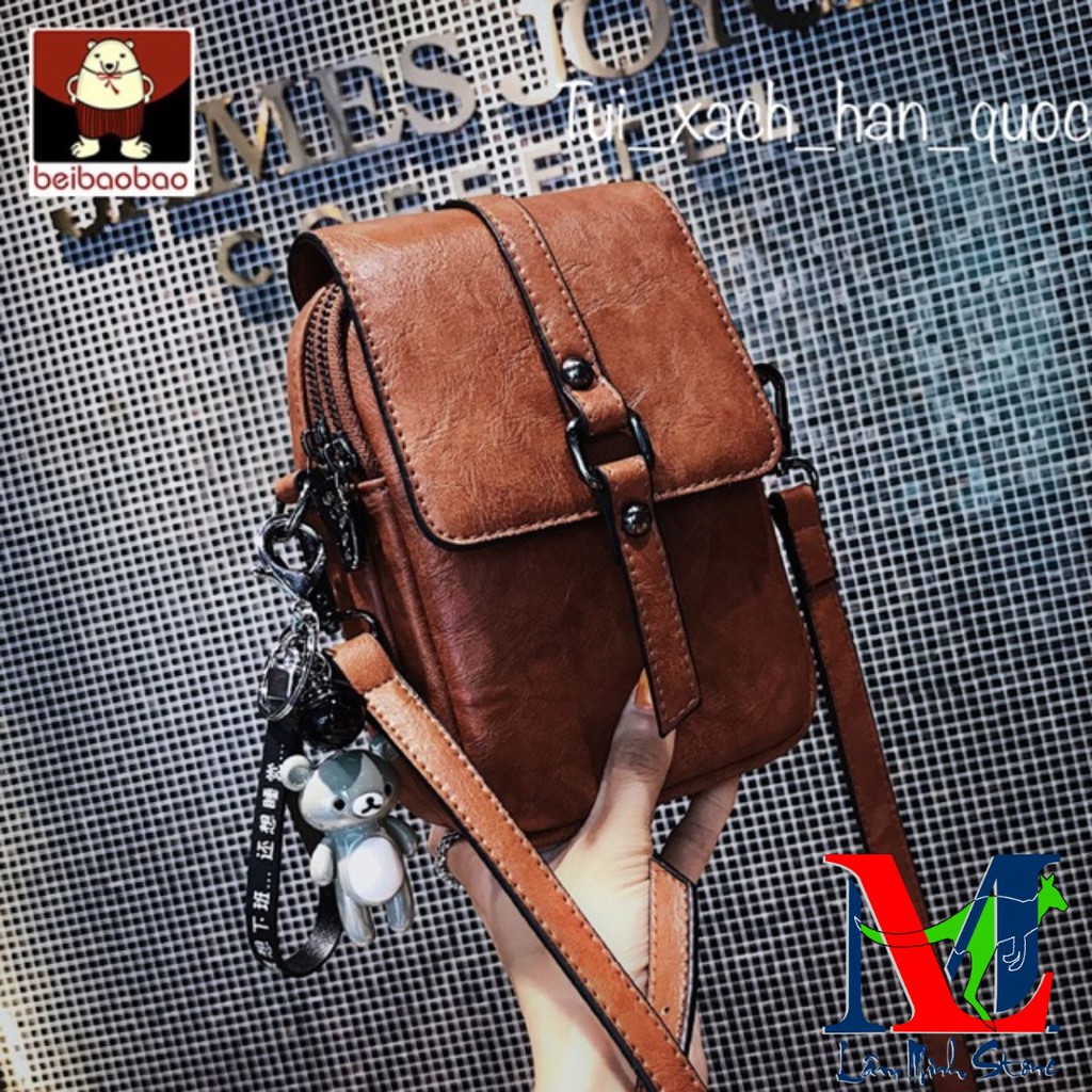Túi đựng điện thoại ♥️FREESHIP♥️ Túi da mềm kèm gấu SP 01