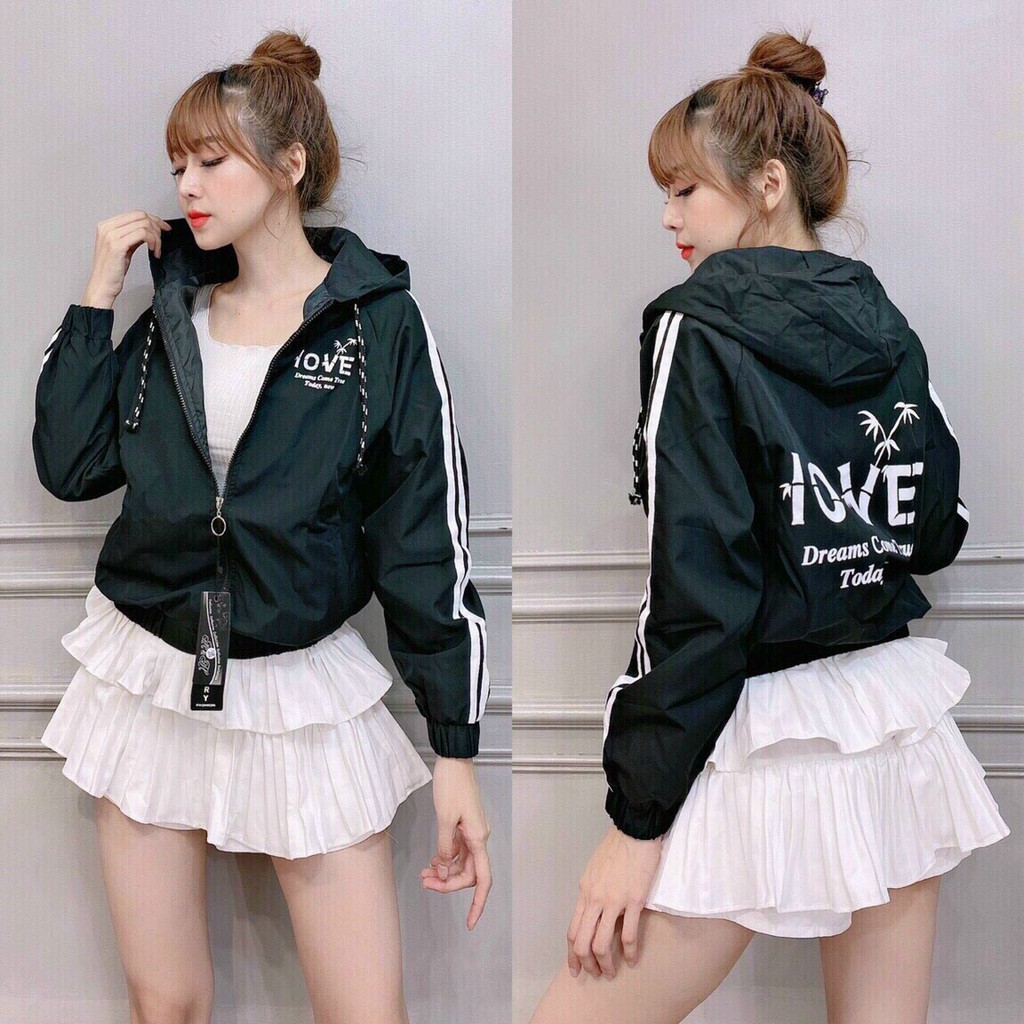 Áo khoác chống nắng dù nữ form rộng có mũ in chữ ShiNo ấn tượng MQ Fashion KD03