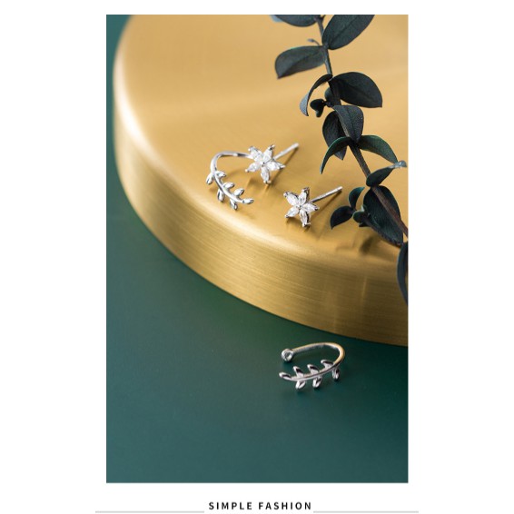 Khuyên tai bạc Ý s925 hình cánh hoa G4263 - AROCH Jewelry