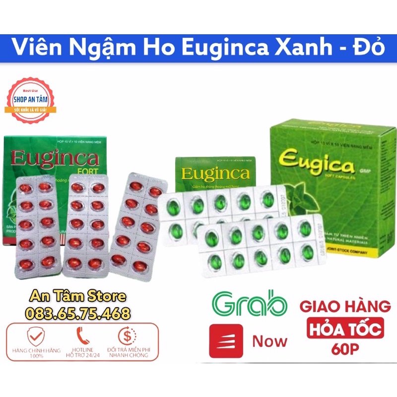 Euginca (100 viên) Giảm ho, thông thoáng mủi họng