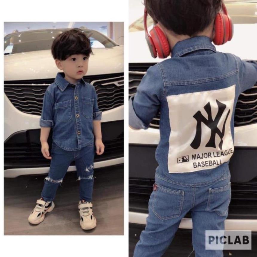 HÀNG Y HÌNH Set Jean cho bé trai phong cách Hàn Quốc cực cool ngầu - Có ảnh thật BAOQUANKID