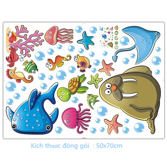 Decal trang trí tường - Những người bạn và hải cẩu
