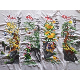 Tranh thêu vi tính Tứ Quý(thành phẩm chưa khung)