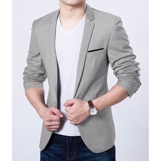 2021 Áo vest nam phong cách hàn quốc dáng ôm body màu Xám áo lẻ không quần