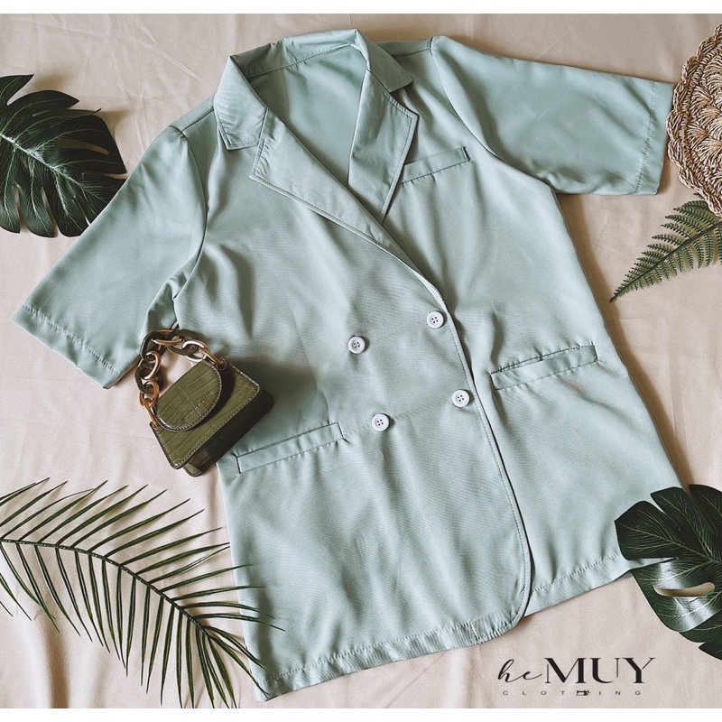 Áo khoác VEST / Blazer xanh tay lỡ mã HM01 - SIÊU PHẨM (ảnh thật) | BigBuy360 - bigbuy360.vn