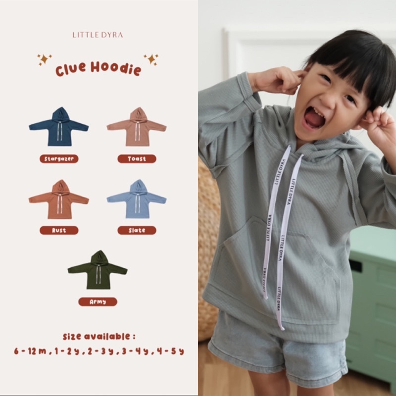 Áo Hoodie Họa Tiết Little Dyna Clue Cá Tính Dành Cho Bé 6m-5 Tuổi