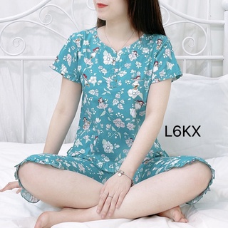 Đồ bộ mặc nhà, quần áo mặc nhà, sau sinh chất thô Hàn mềm mịn đẹp