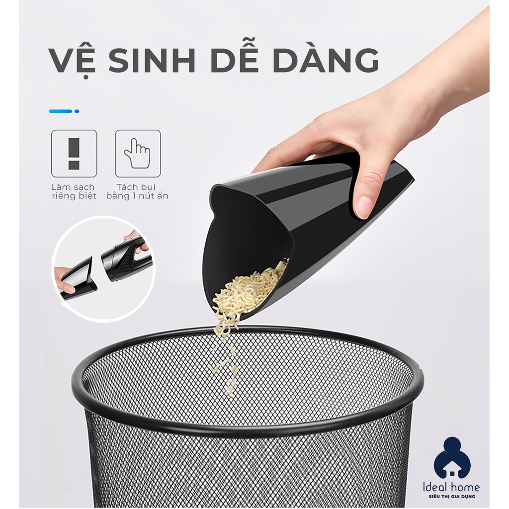 [MÁY HÚT BỤI] - Máy Hút Bụi Cầm Tay Mini Không Dây Sạc USB Dành Cho Ô Tô Và Gia Đình Công Suất 120W - IDEALHOME | BigBuy360 - bigbuy360.vn