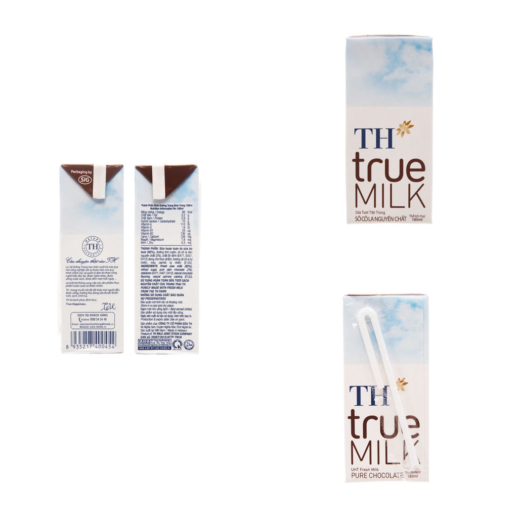 THÙNG SỮA TƯƠI TIỆT TRÙNG TH TRUE MILK 48 x 180ML