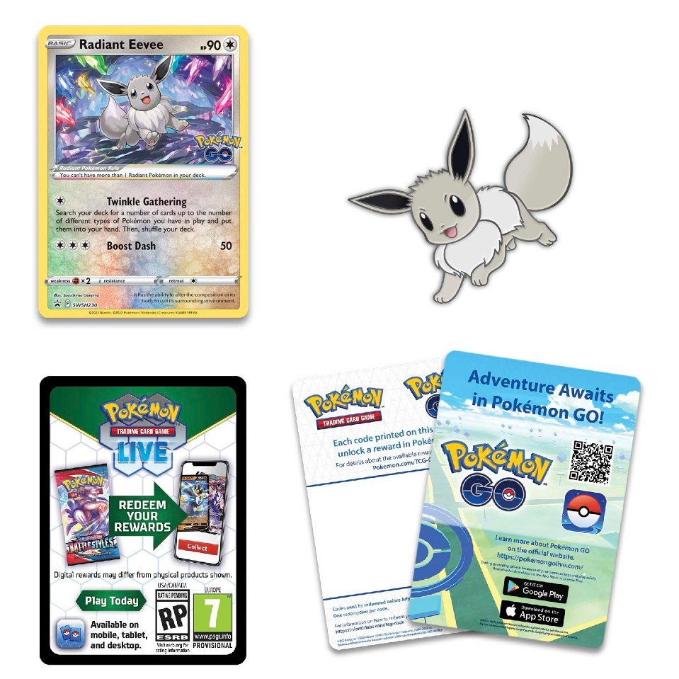 Hộp bài Pokemon TCG Pokemon GO Premium Collection Radiant Eevee cao cấp có Playmat, Promo hiếm .. - PokeCorner